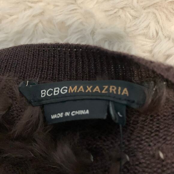 NWT BCBG Maxazria Mahogany Rabbit Wool Bolero Jacket Sweater Cardigan Large - Picture 8 of 8